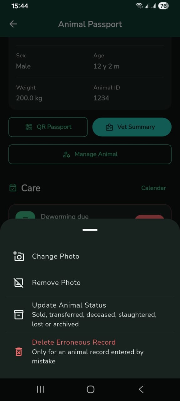 Animal Passport